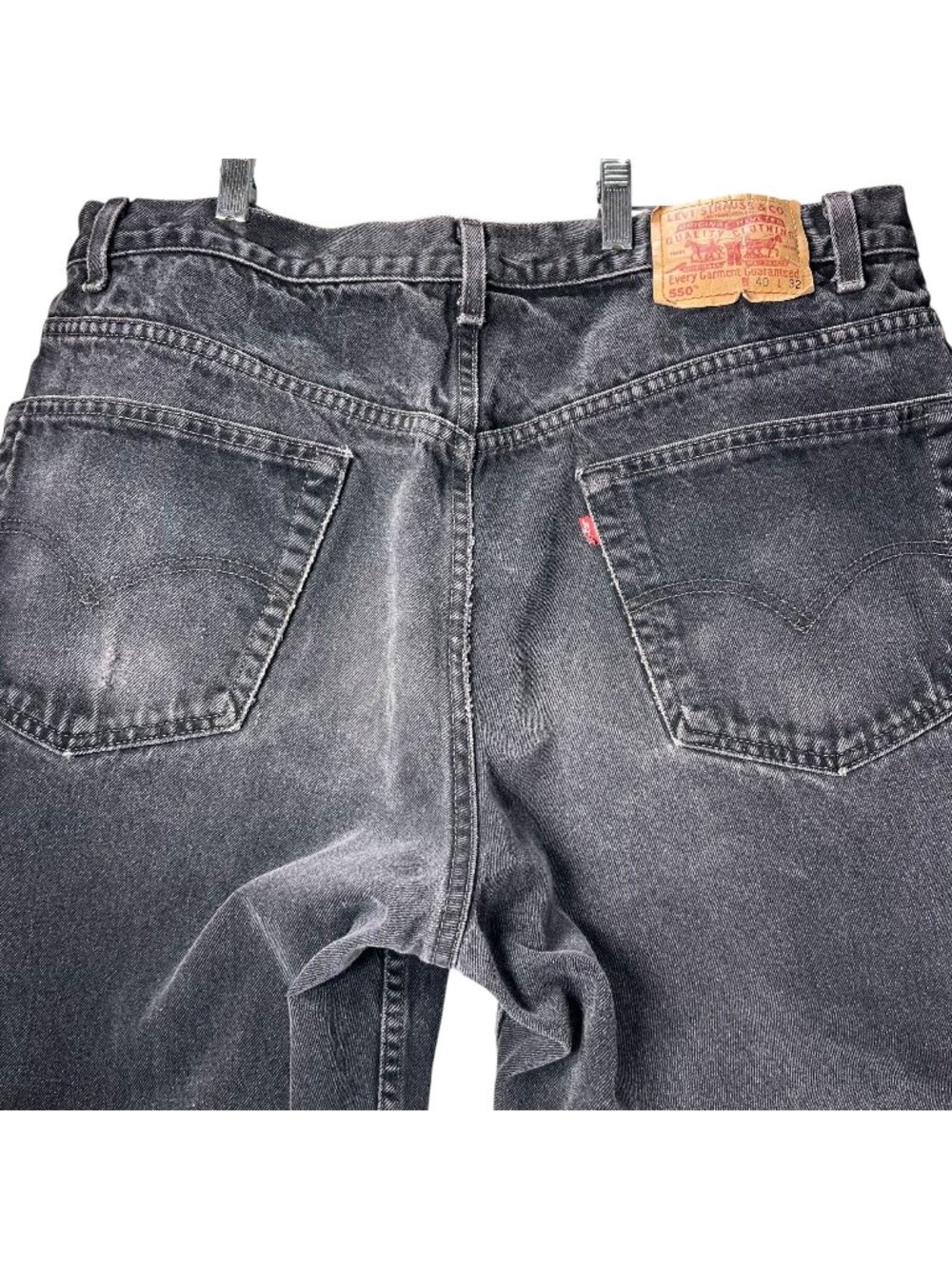 Vtg 90s Levis 550 Mens Relaxed Fit Black Denim Jeans Classic W40 L32 SEE PHOTOS